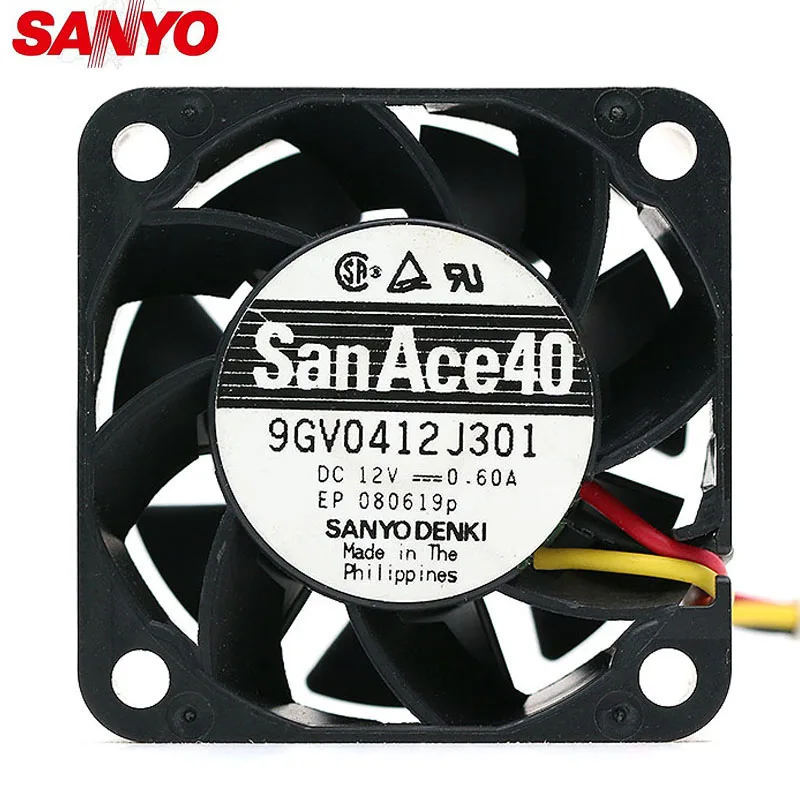 1 шт для Sanyo 4 см 4028 12v 0.6a 9GV0412J301 40x40x28 мм 3 провода Вентилятор охлаждения|Кулеры и