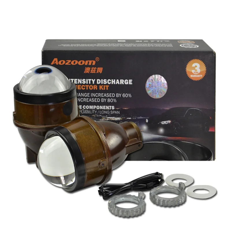 Aozoom новейший 2х Универсальный HID Bi-xenon 3 дюймовые Противотуманные фары проектор