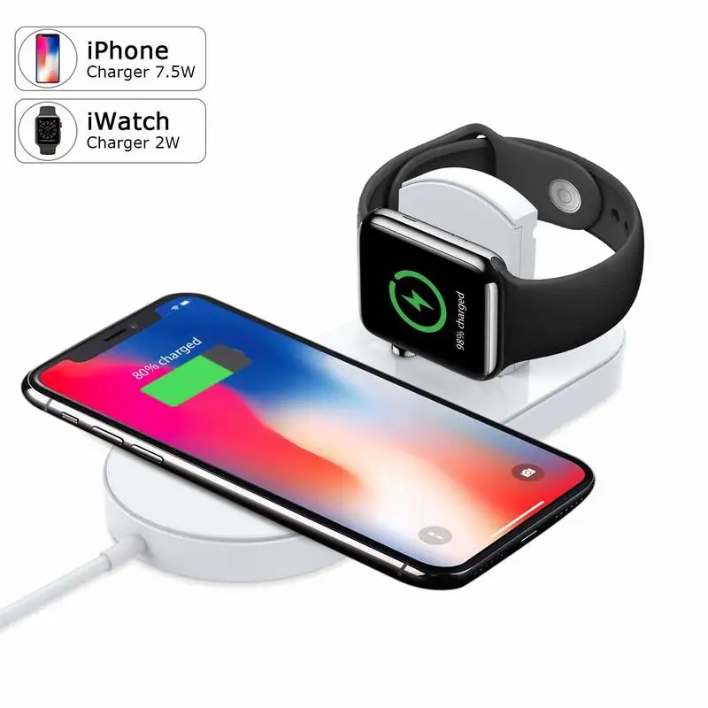 For Apple Watch Series 4 3 2 Charger Dock QI Wireless Charging Stand Holder for IPhone X XR XS Samsung Galaxy S9 Plus S8 Note 9 | Мобильные
