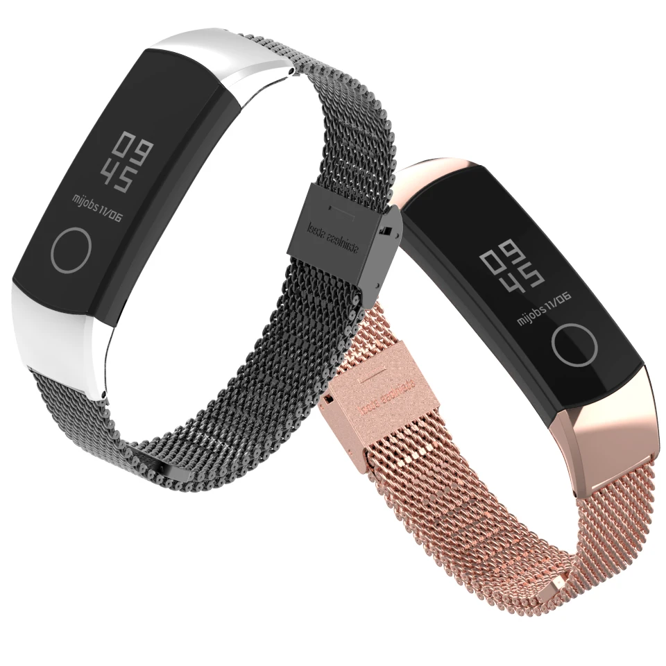 Mijobs металлический ремешок для huawei Honor Band 4 ремешок браслет из нержавеющей стали умные аксессуары для Honor Band 4 браслет