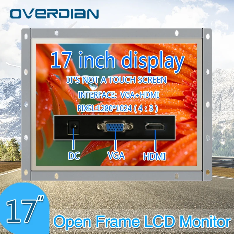 17 дюймов/17 дюймов VGA/HDMI разъем открытая рамка монитор/дисплей не сенсорный экран