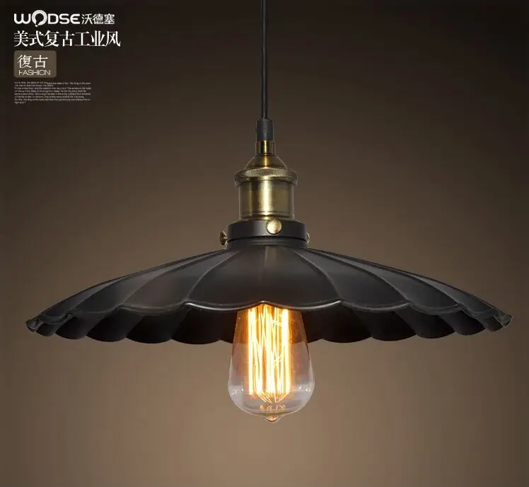 

EDISON VINTAGE PENDANT LIGHT nostalgic Lotus leaf shape Hanging Ceiling Lamp