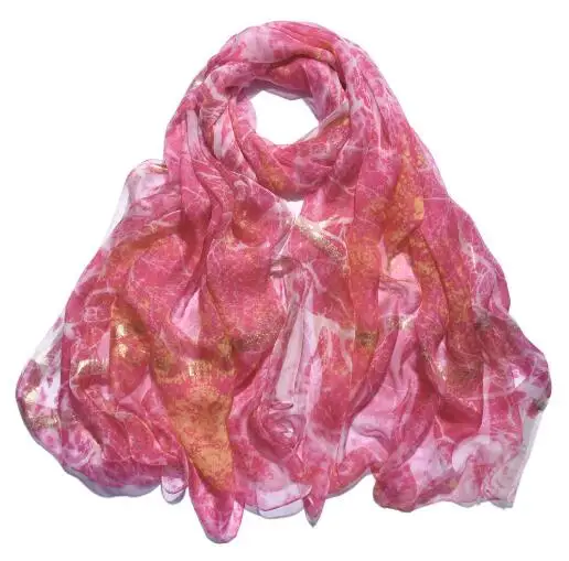 

Summer flower print silk large scarf for women 100*200cm