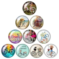 flowers bicycle leisure travel 10pcs 12mm16mm18mm25mm round photo glass cabochon demo flat back making findings