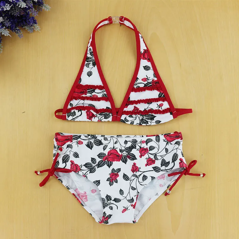 Фото Girls Swimsuit Leopard Rose Floral Pattern Summer Bikini Two Pieces Children Beachwear Kids Bathing Suit Split Спорт и развлечения Girls Swimsuit Leopard Rose Floral Pattern Summer Bikini Two Pieces Children Beachwear Kids Bathing Suit Split Спорт и развлечения