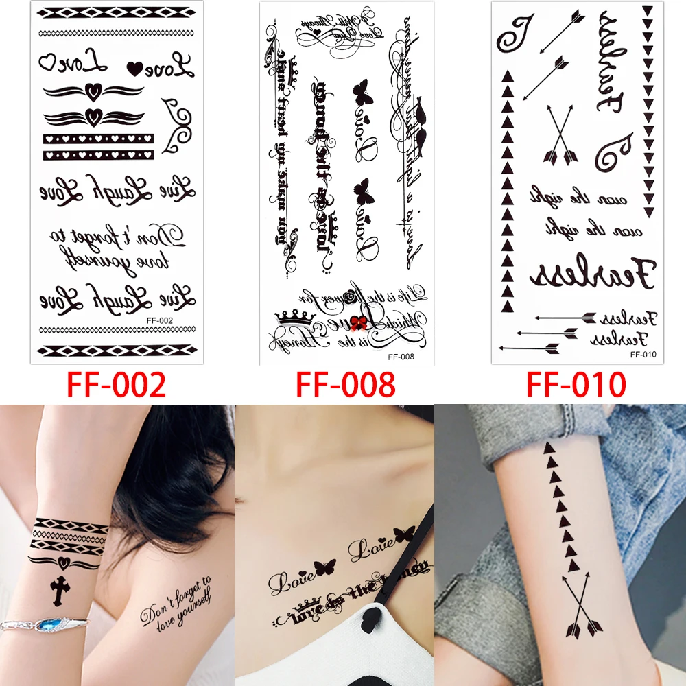 Яркие годы 3 шт./лот временная наклейка с буквами татуировка в виде цветка лотоса