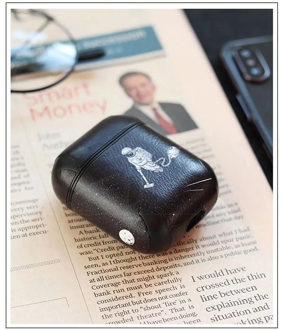 Роскошный кожаный чехол для Apple Airpods Bluetooth аксессуары для наушников чехол защитный чехол зарядка Коробка Чехол сумки подарки