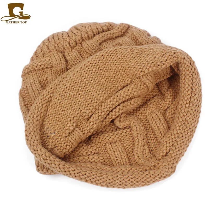 

New fashion Warm Autumn Winter Knitted Hats For Women Beanie Cabled Checker Pattern Knit baggy Hat Button Strap Cap