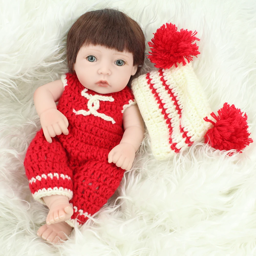 NPKDOLL Кукла реборн 25 см детские игрушки полностью силиконовые куклы для