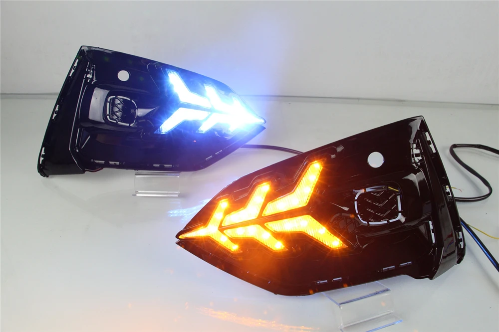 CSGJMY 2 шт. автомобильный светодиод DRL дневные ходовые огни противотуманная фара вождение свет с поворотным желтым сигналом стиль реле для Ford Focus