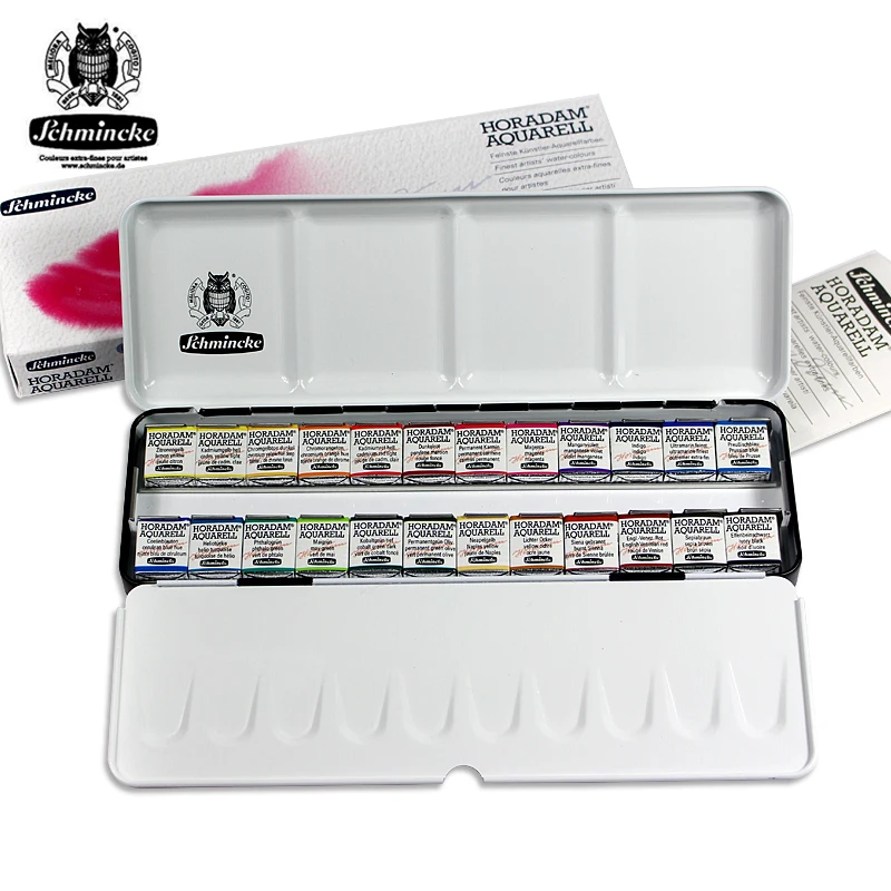 Schmincke Horadam Aquarell Металлический Набор для покраски с 24 отверстиями набор из