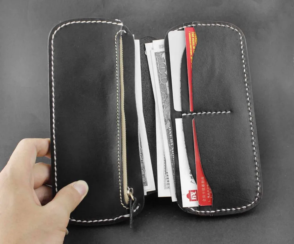 Черный Байкерский мотоциклетный кошелек с длинной цепочкой из металла|leather wallet