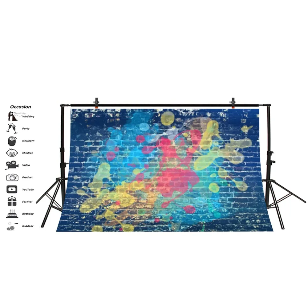Laeacco Old Brick Graffiti Wall Baby Child Portrait Photography Background Customized Photographic Backdrop For Photo Studio | Электроника