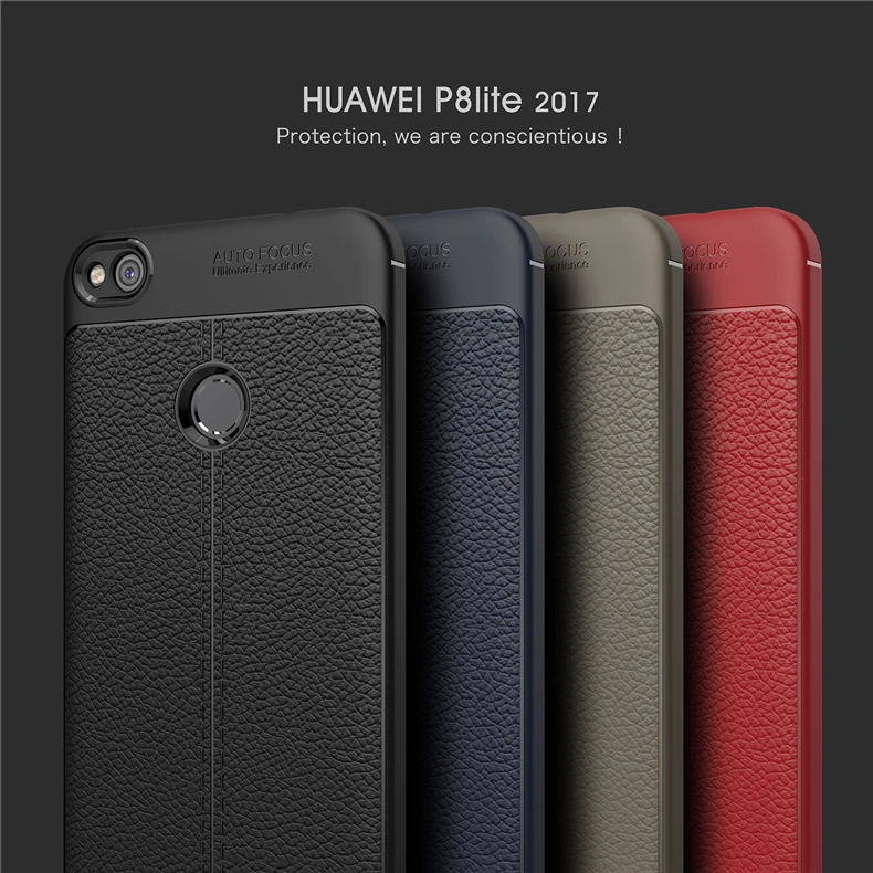 Фото Силиконовый чехол из углеродистой кожи для Huawei P8 Lite 2017 Honor 8 мягкий ТПУ 8|Бамперы| |