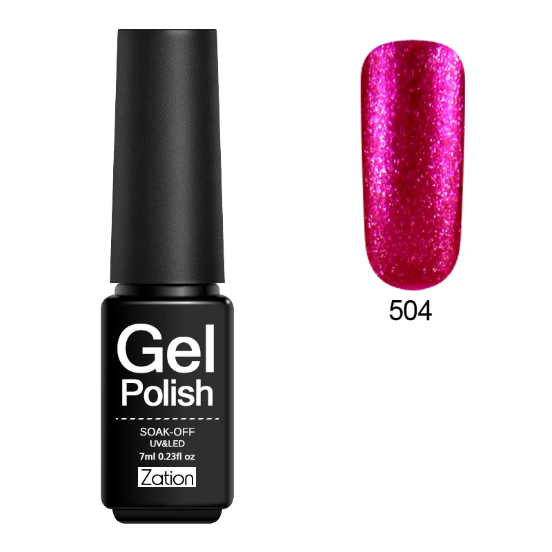 Гель-лак для ногтей Zation Bright Bling Platinum из цветной металлической фольги, Гель-лак с блестящими блестками, УФ светодиодный Гель-лак для ногтей - Цвет: 504