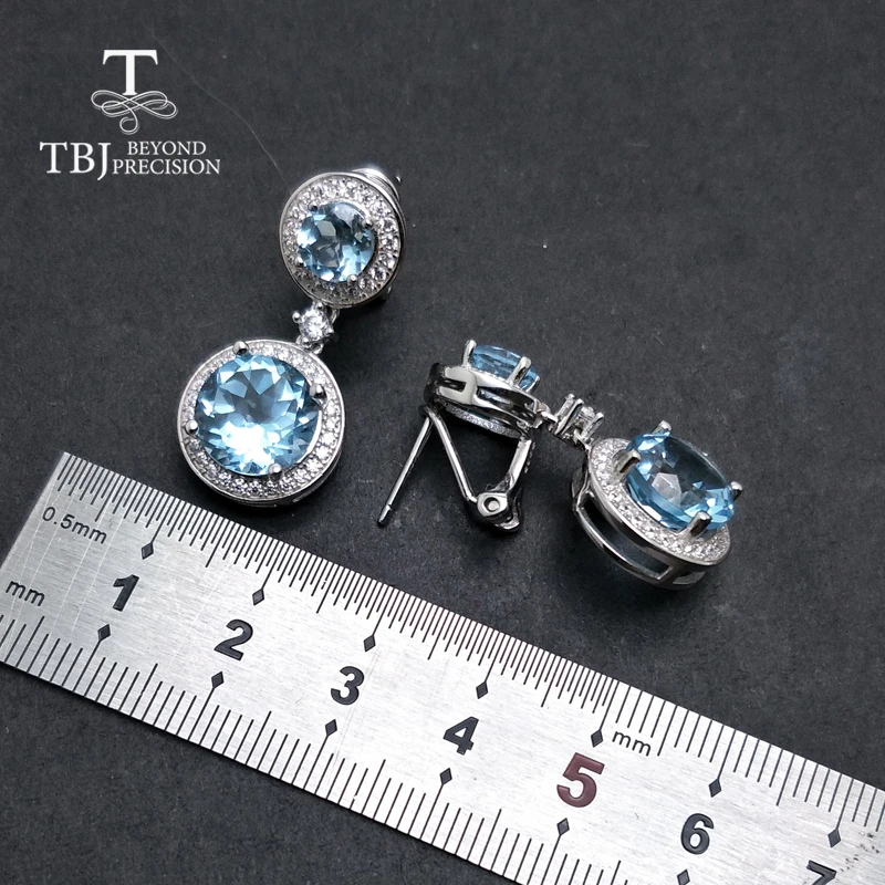 Женские Винтажные висячие серьги TBJ ювелирные украшения с натуральным топазом