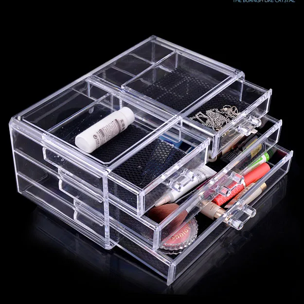 Прозрачная акриловая пластиковая коробка органайзер для ювелирных изделий