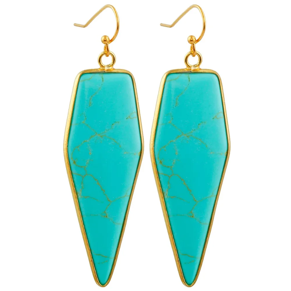 TUMBEELLUWA Зеленый Хаулит Камень Исцеление Точка стрелка форма болтаются крюк серьги