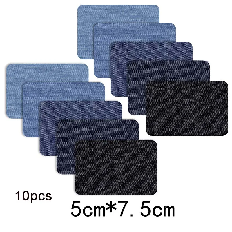 10pcs 5x7.5cm 10/5 шт джинсовые нашивки DIY железные на коленях джинсовые нашивки ремонтные штаны для джинсовой одежды и джинсовые штаны Одежда швейная ткань - Цвет: 10pcs 5x7.5cm