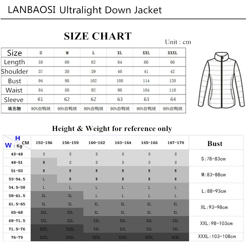 Женская легкая пуховая куртка LANBAOSI тонкая ветрозащитная Ультралегкая белая на
