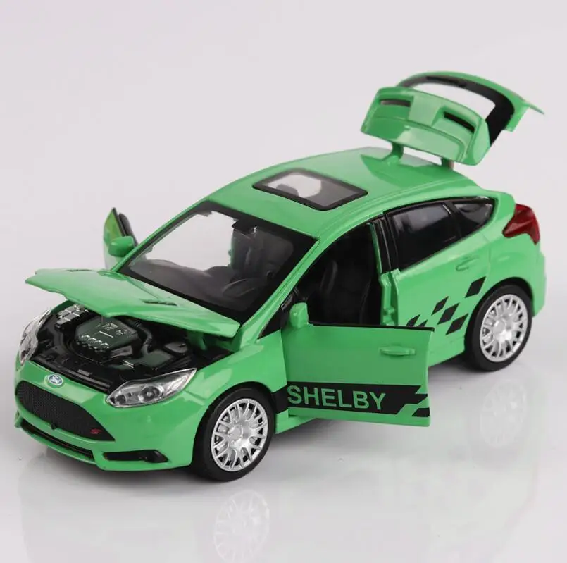 1/32 Diecasts & Toy Транспорт Ford Focus модель автомобиля со звуком и светильник коллекция