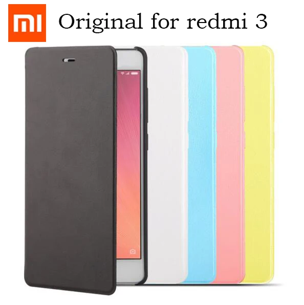 100% Оригинальный флип чехол для Xiaomi Redmi 3 защитный Матовый кожаный xiaomi redmi из