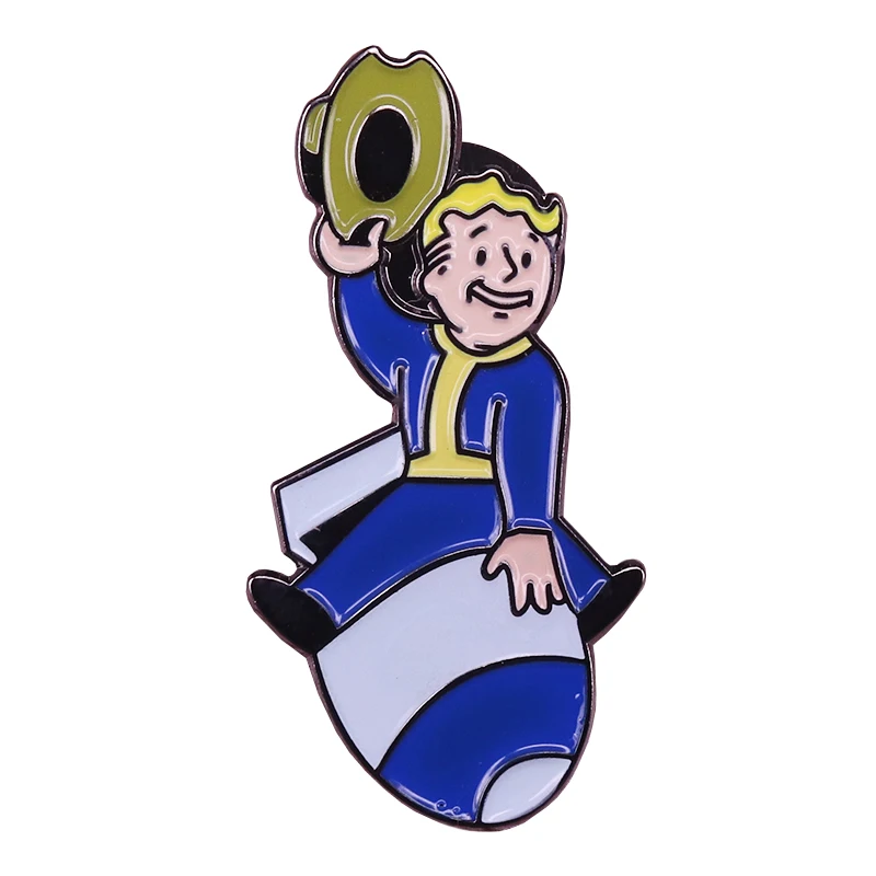 Fallout эмалированная булавка п пибой забавные игровые булавки Мультяшные ювелирные изделия мужские женские