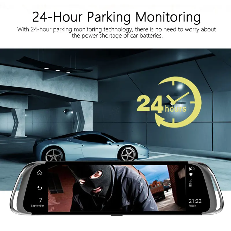 Зеркало заднего вида Anstar 10 дюймов потоковое видео 4G 1080P ADAS GPS