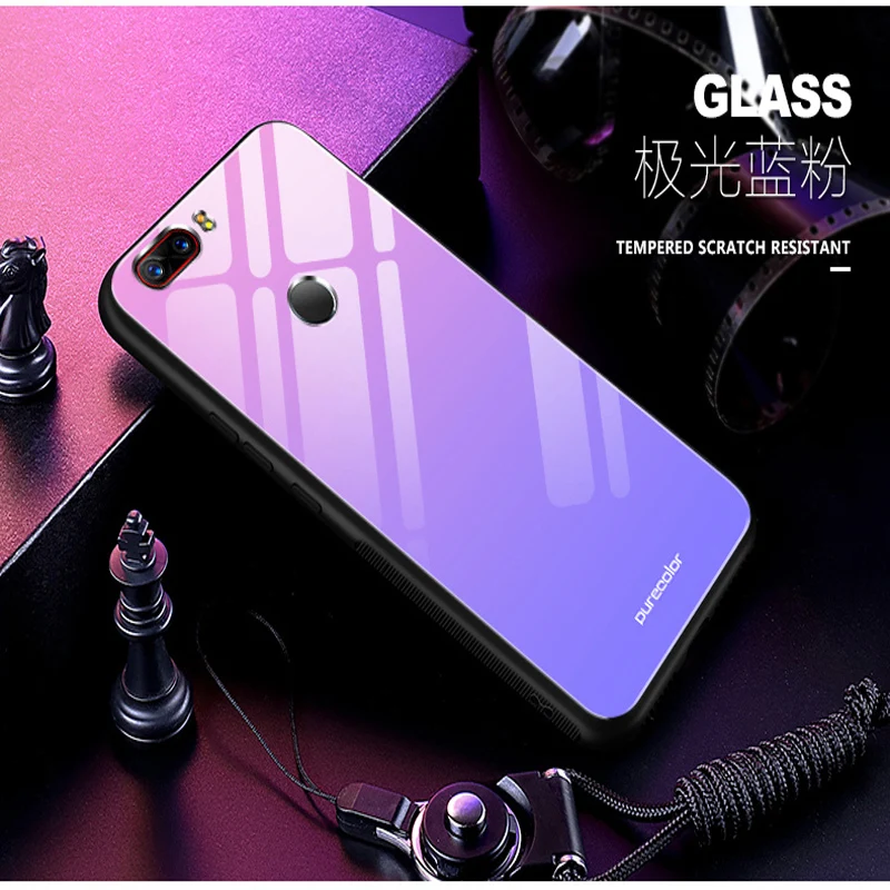Для NUBIA Z17lite nx591J чехол градиентное закаленное стекло+ чехол с мягкими краями для NUBIA Z 17 Z17 lite dream glass Чехол чехол s shell