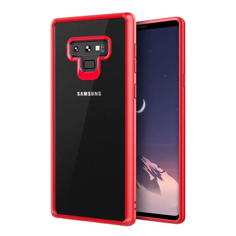 Чехол для samsung Galaxy Note 9 мягкая рамка + прозрачная акриловая жесткая задняя крышка