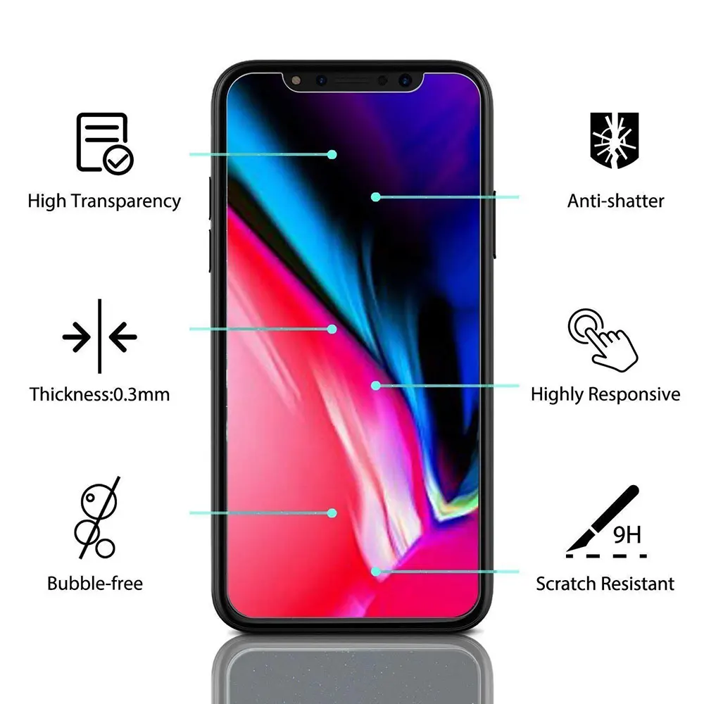 Ascromy 3 шт. 9H защита для экрана iPhone 11 Pro Max XR XS MAX X Закаленное стекло Защита 4 5 6 6s 7 8