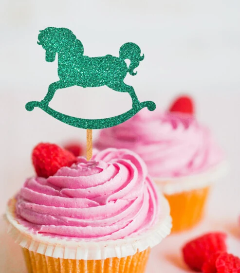 Iglitter Качалка лошадь BABY SHOWER кекс закуска toppers девичник День рождения Свадьба