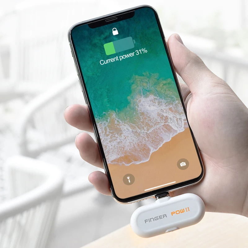 Fingerpow портативное зарядное устройство 18650 батарея для android type c iphone Магнитный