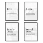 Настенный плакат Love Home для семейного путешествия, рисунок на холсте, минималистичный декор, черно-белый цвет
