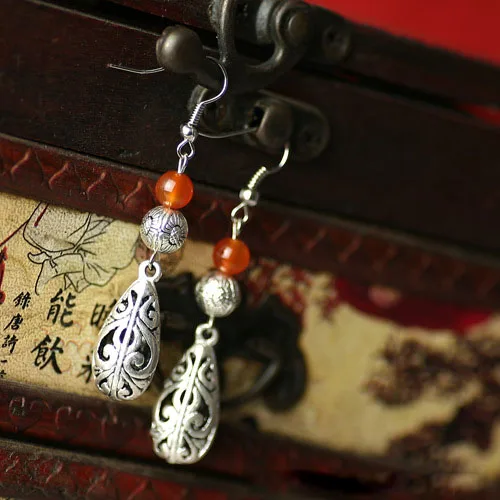 Винтажные серьги подвески ручной работы из камня новые ювелирные украшения