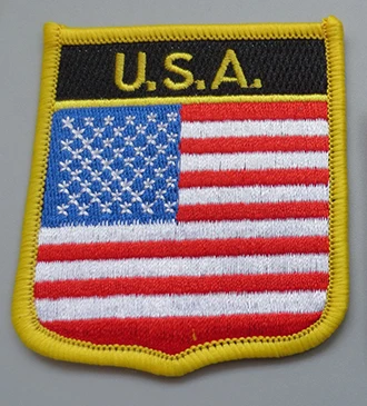 Badge Shield Patch Нашивки с вышивкой с национальным флагом и Металлический Нагрудный значок с флагом США Америка - Цвет: Badge Shield Patch