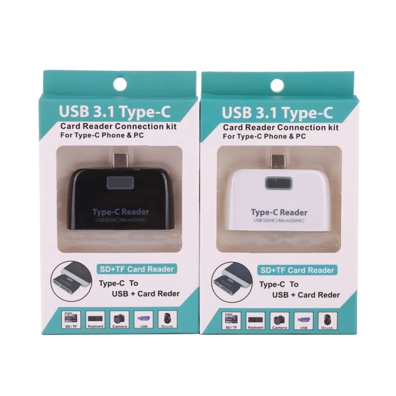 Профессиональный кардридер 3 в 1 USB Type C TF Micro OTG для Macbook телефонов