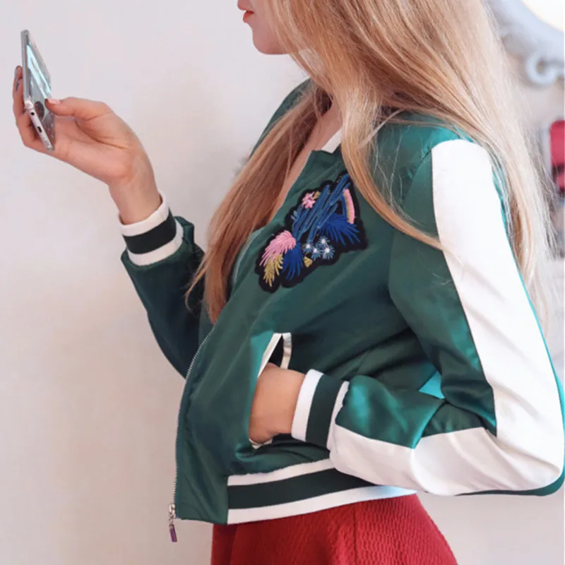 Женская куртка-бомбер 2018 женская брендовая бейсбольная куртка повседневное