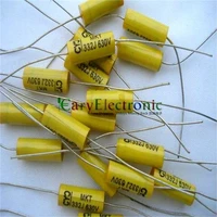 wholesale and retail long leads yellow axial polyester film capacitors electronics 0 0033uf 630v fr tube amp audio free shipping