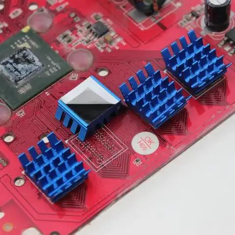 Алюминиевый радиатор Mini X8 синего цвета с проводящей лентой, Охлаждающий радиатор, охладитель IC VGA RAM DDR X360 GDT-X8 14 мм, 20 шт.