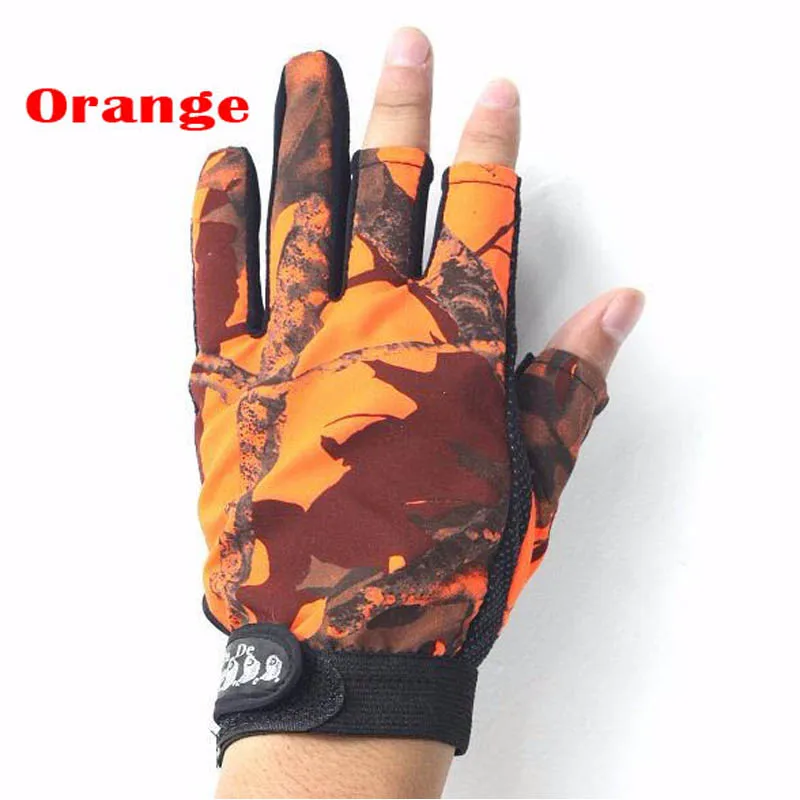 Hot Sale 1 Pair Anti-Slip 3 Finger Cut Fishing Gloves Protector Camouflage Hunting for Kite Free Shipping | Спорт и развлечения