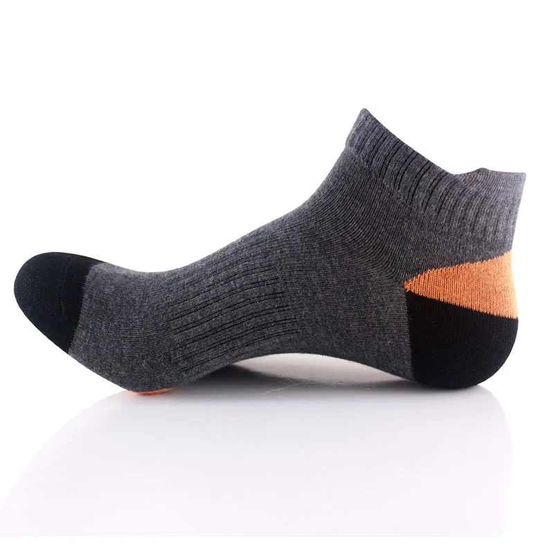 Dark gray Мужские спортивные носки, высококачественные хлопковые носки, дезодорант для спорта на открытом воздухе, бегущий баскетбол, теннис, повседневные носки, 5 цветов - Цвет: Dark gray