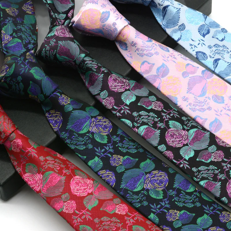 

Новое поступление 2019, мужской галстук 6 см, узкий Модный повседневный деловой галстук с цветочным рисунком, джентльменский галстук из полиэ...