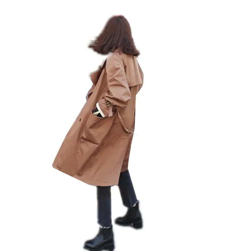 Ветровка женская до колена длинное тонкое пальто 2017 Весна Осень Корейская мода