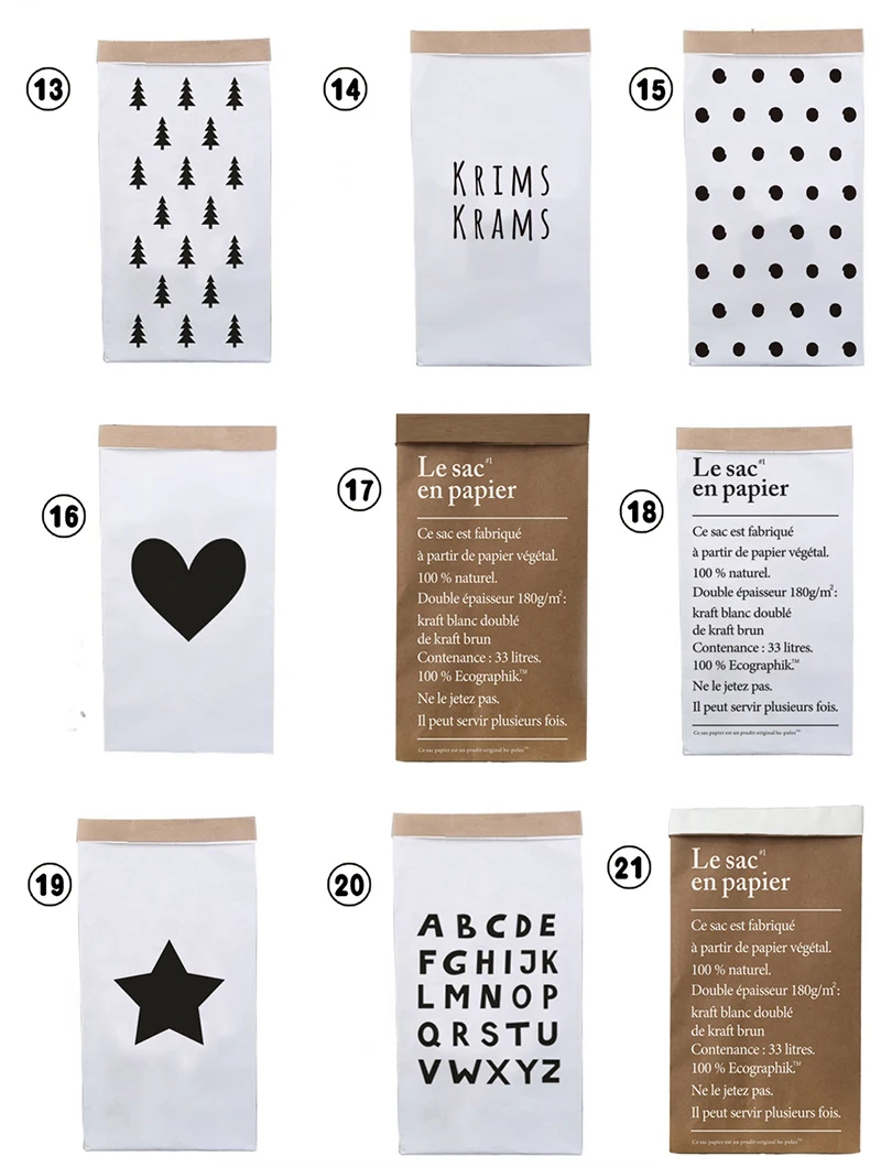 Большой пакет из крафт бумаги в стиле Ins ваза с растениями и цветами игрушки