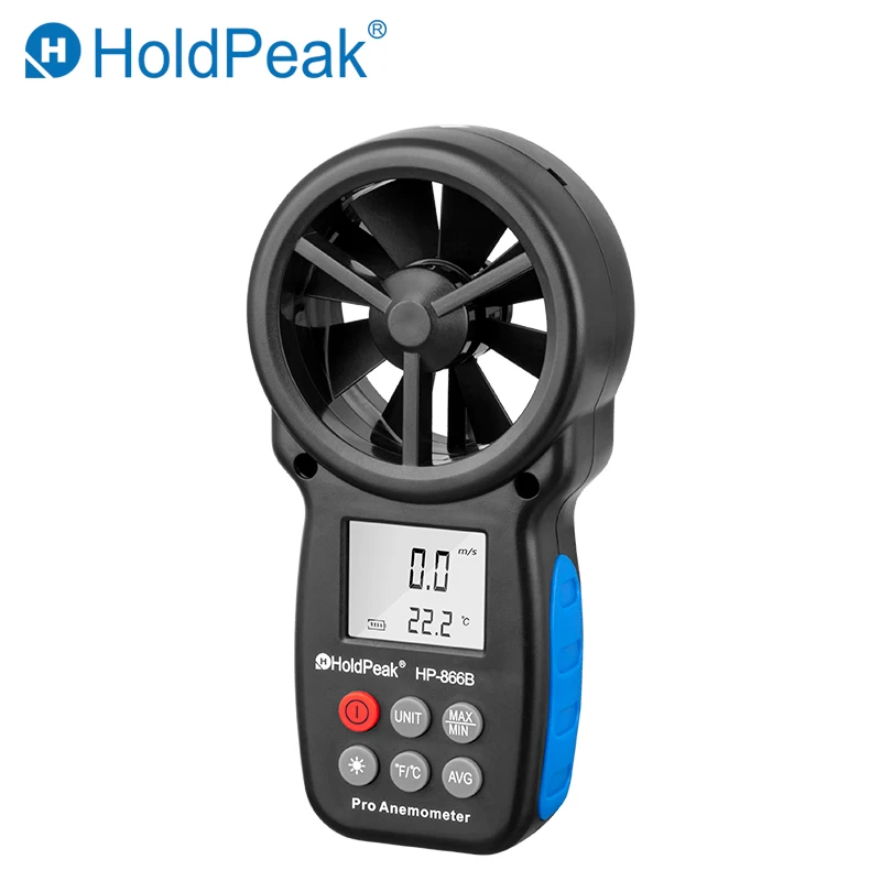 HoldPeak HP-866B цифровой анемометр измеритель скорости ветра измеряет скорость