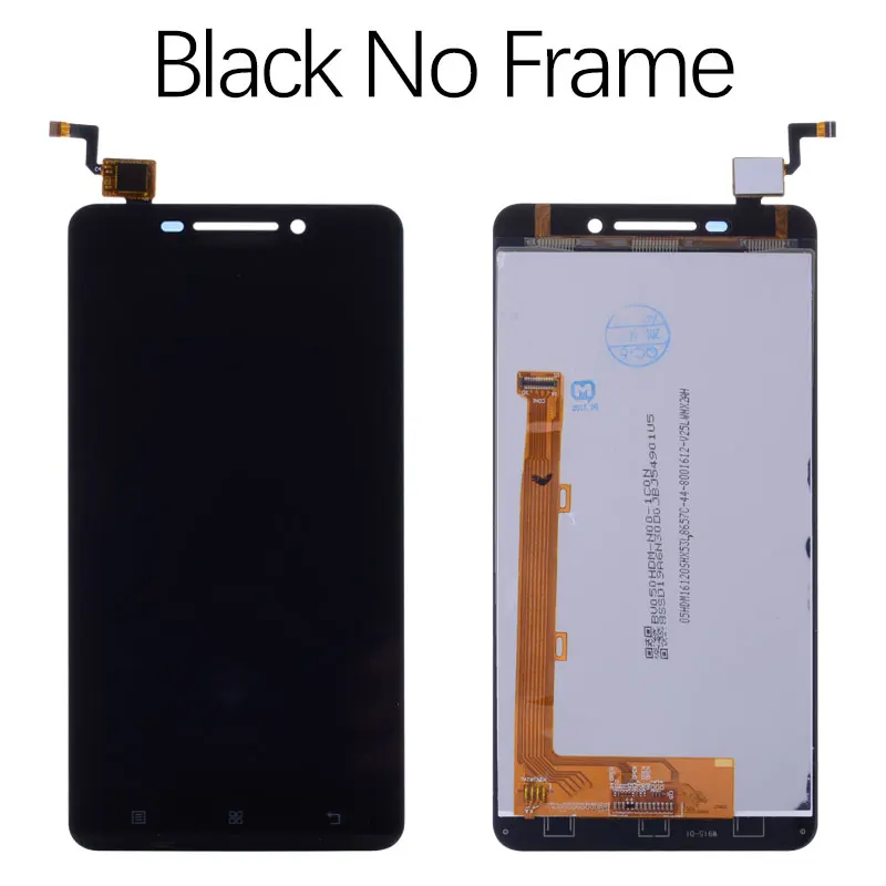 No Frame Black Дисплей для LENOVO A5000 A 5000 LCD в сборе с тачскрином на рамке черный белый - Цвет: No Frame Black