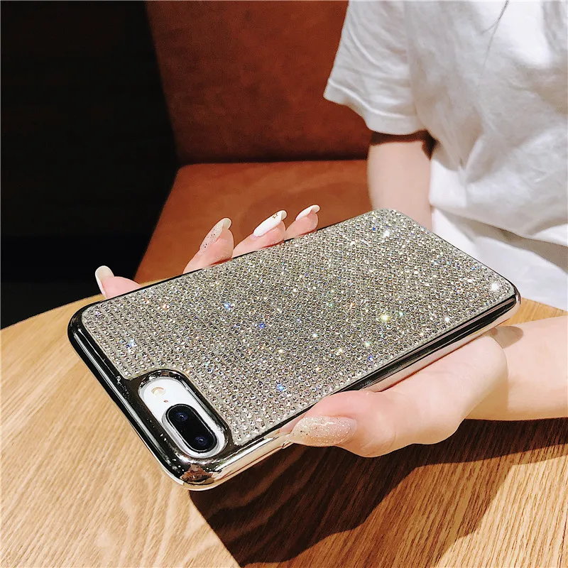 Блестящий чехол для телефона с бриллиантами iPhone 8plus 7plus 8 7 роскошный блестками iphone