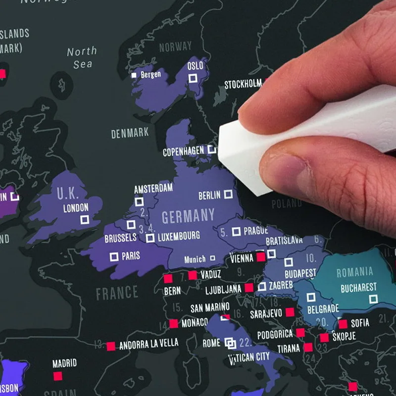 Moquerry Высокое качество забавные столиц Edition царапать Map предохранительный карта мира для путешественника Декор стены плакат 59x82 см