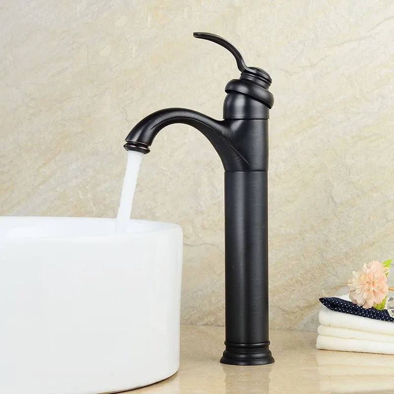 MTTUZK Bathroom Faucet Golden Polished /Black Brass Basin Sink Single Handle Hot and Cold Mixer Water Taps | Обустройство дома